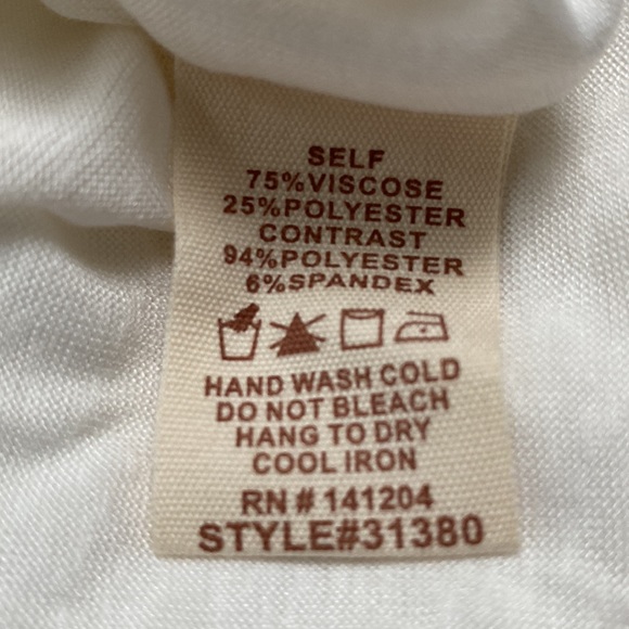 Hem & Thread Camo Exposed Hem Top 💗 White Olive & Brown - Picture 14 of 15